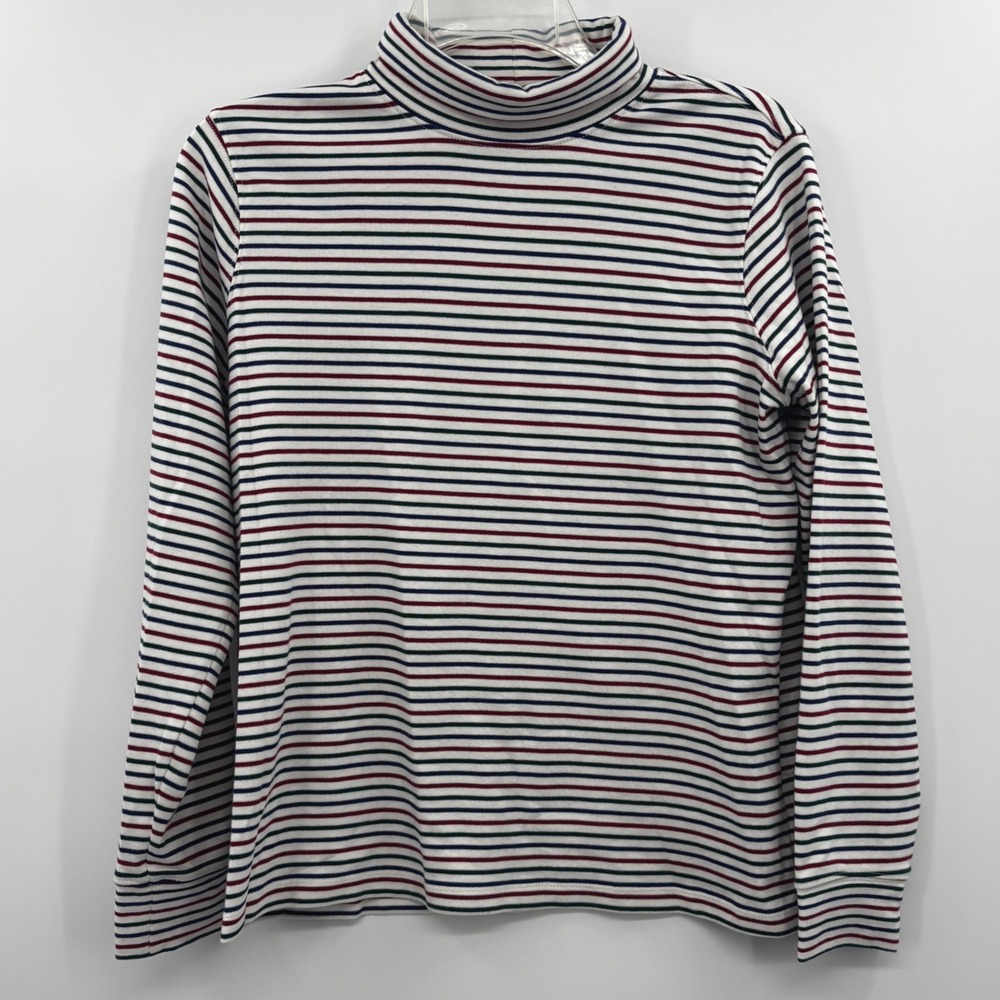 LLBean Womens Striped Turtleneck Long Sleeve Top Shirt‎ Size S Petite, Holidays